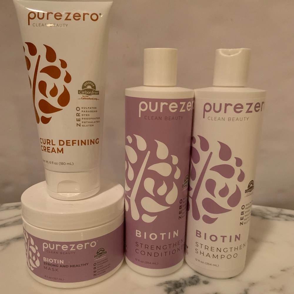 Purezero Shampoo, Conditioner, Curl Cream & Hair Mask